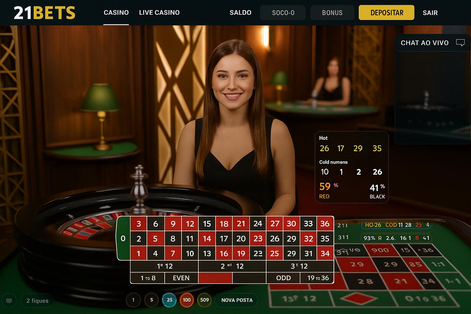 O 21BETS Live Casino lança promoções regularmente
