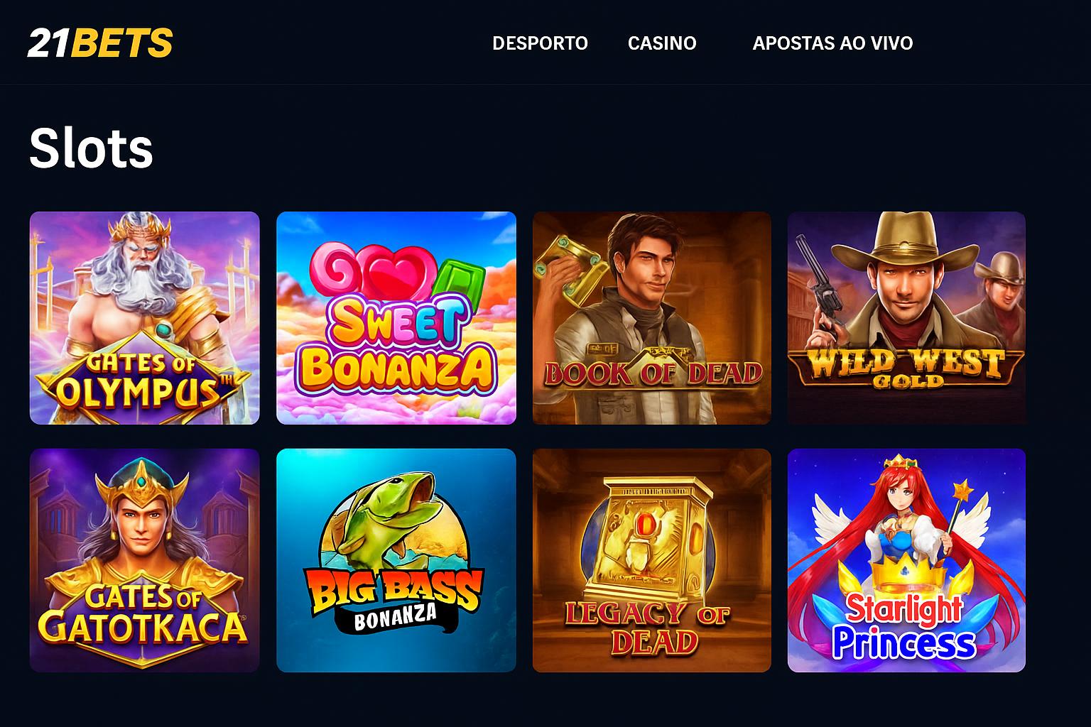 Jogos de Slot no Casino Online 21BETS